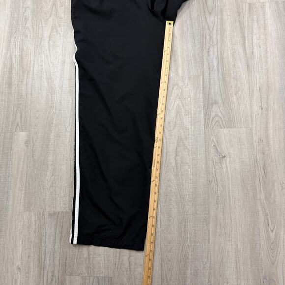 Vintage Adidas Windbreaker Track Pants Mens Large Black White Striped y2k Soccer - Picture 8 of 10